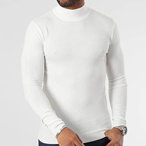 Pull Col Montant Blanc