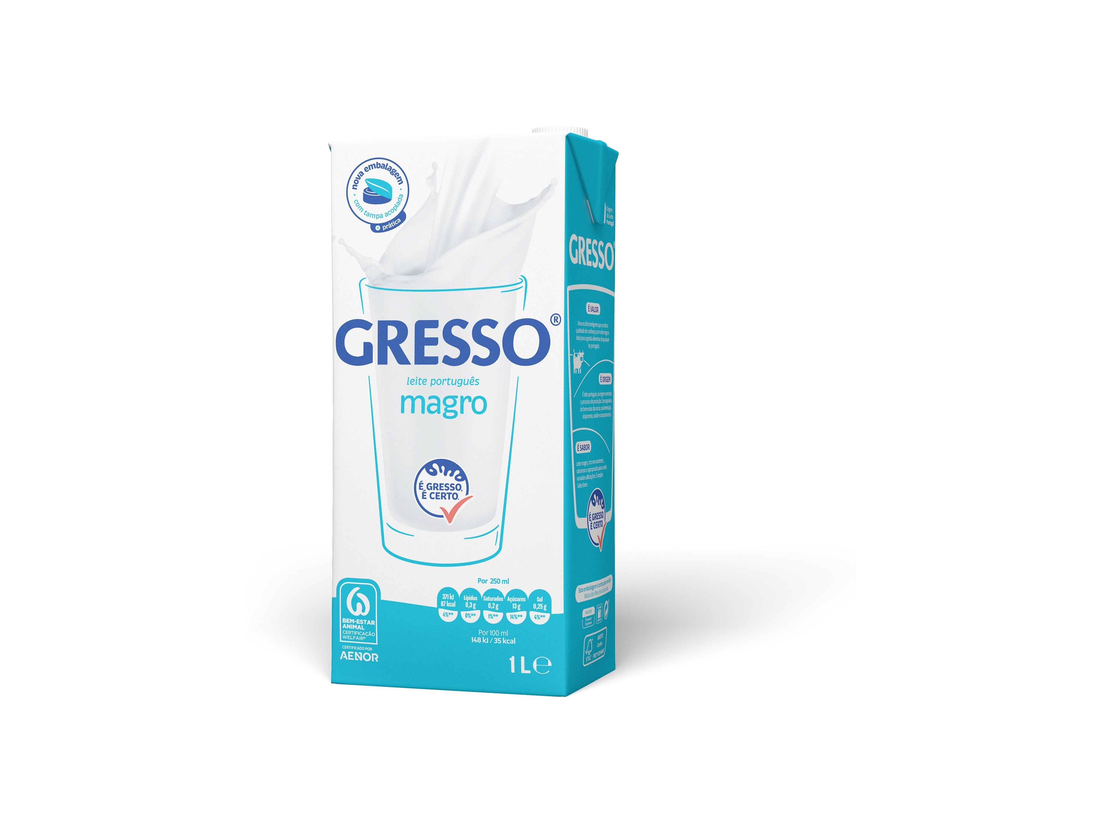 LEITE UHT GRESSO MAGRO 1L