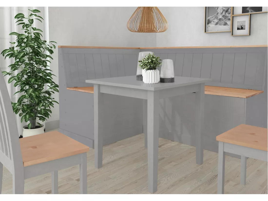 Banc d'angle en pin gris