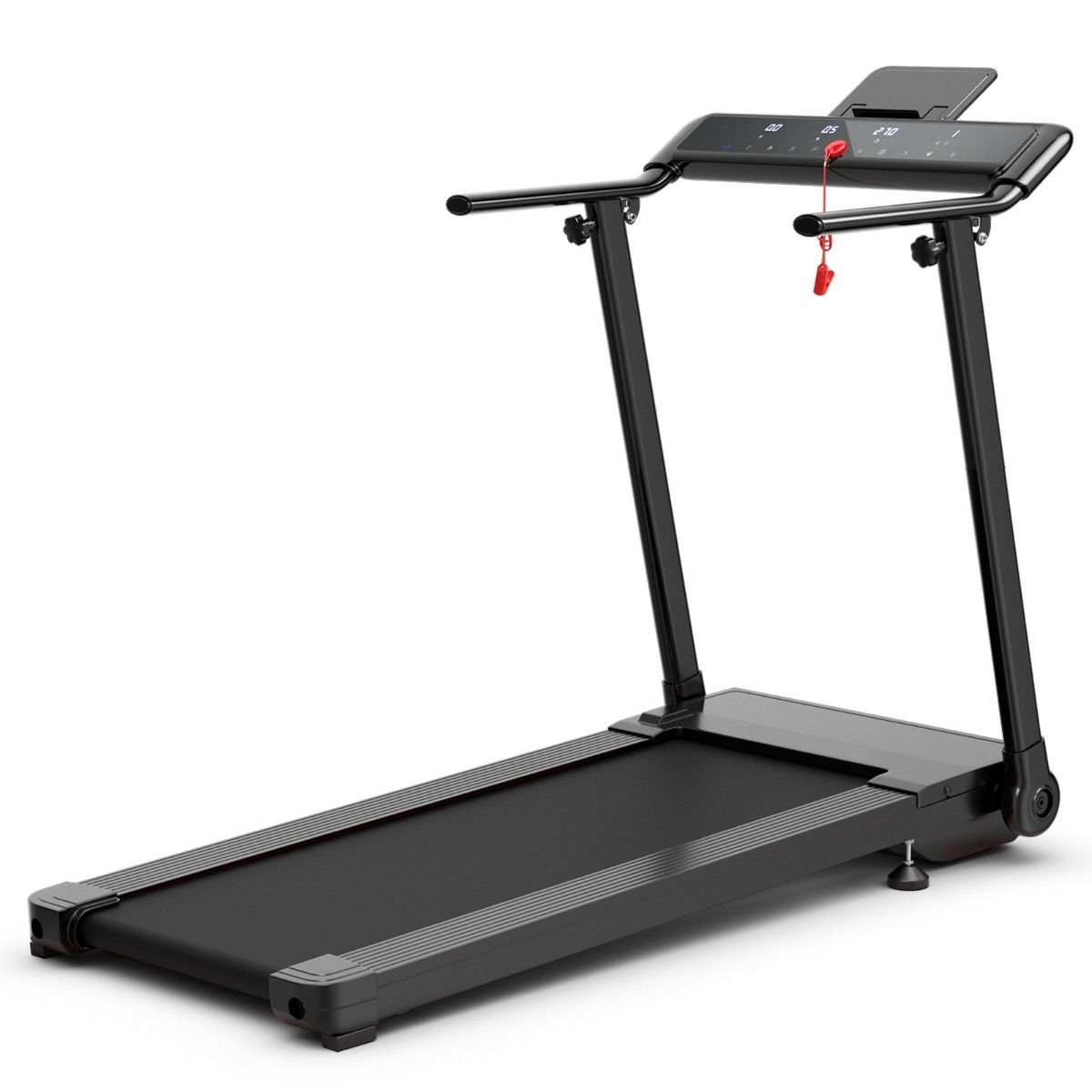 Tapis de Course/Marche Pliable 500W 12 Programmes Prédéfinis 0,8-9,6 Km/h Ecran Tactile LED 4 Touches de Raccourci Noir Support pour Ipad - Lidl-Manfred