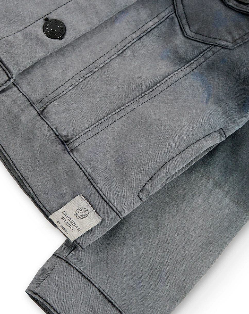 Jeansjacke HOOD in schwarz
