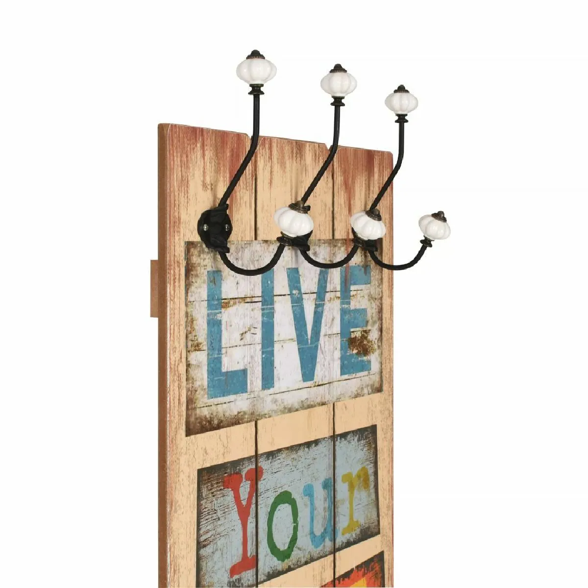 Decoshop26 Porte-manteau Live Life DEC024194