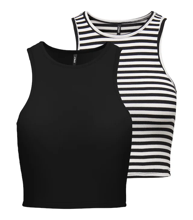 ONLY Crop-Top »ONLBELIA S/L CROP TOP CS JRS 2PACK«, 2 Stk.