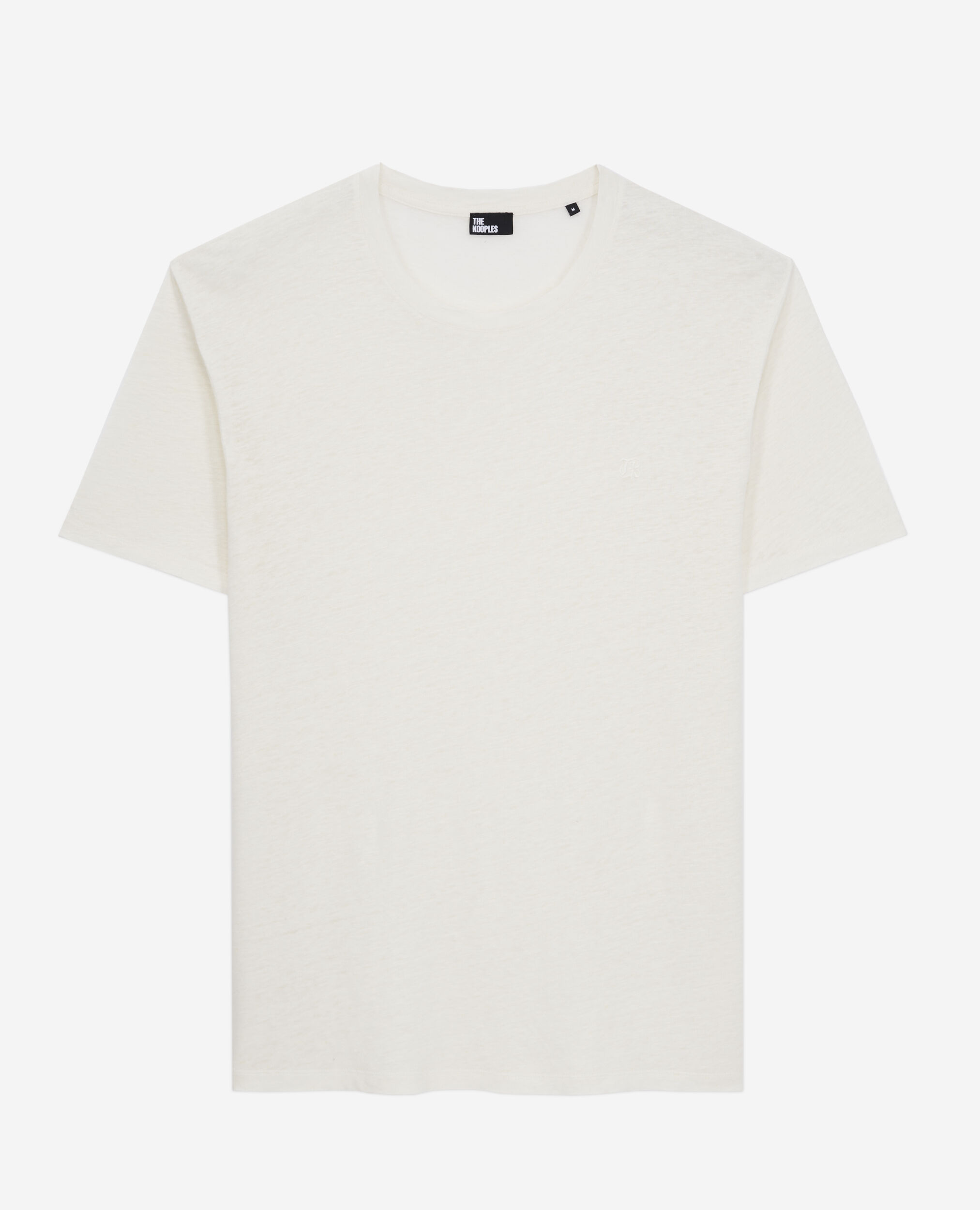T-shirt ecru en lin avec blason