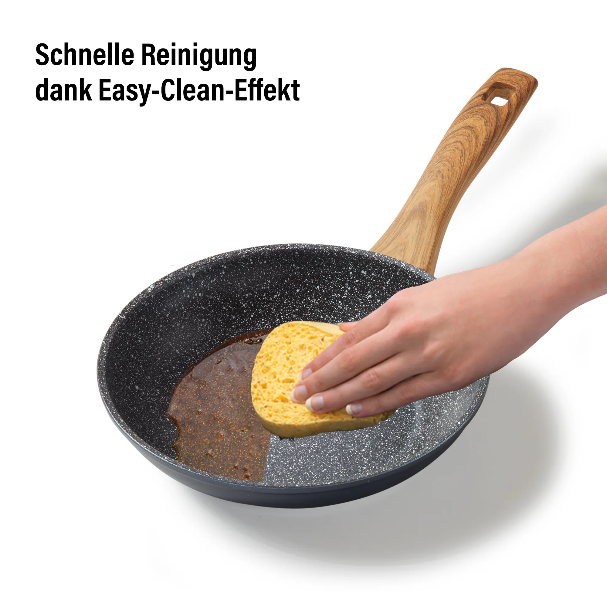 STONELINE® Back to Nature Bratpfanne 24 cm, Made in Germany, Induktion, antihaftbeschichtete Pfanne