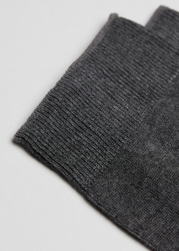 Meias masculinas de cano médio com cashmere