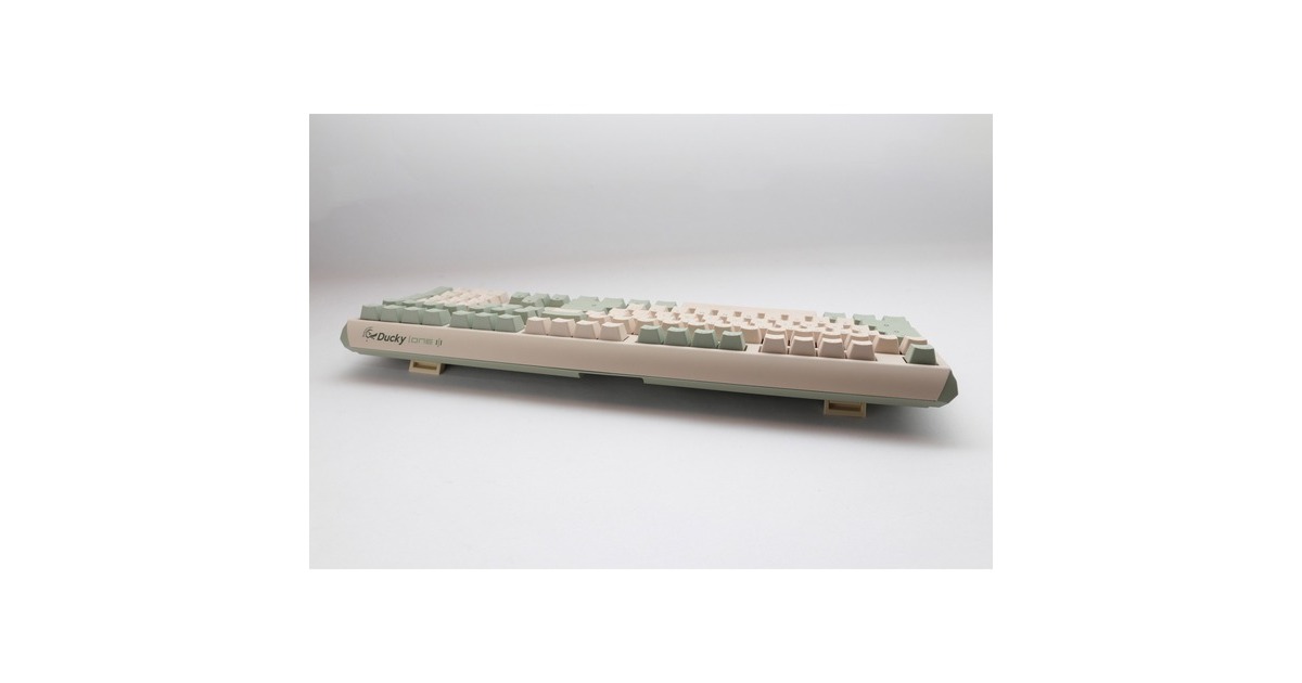 DuckyOne 3 Matcha, toetsenbord  (Crème/groen, US lay-out, Cherry MX Red, PBT Double Shot, hot swap)