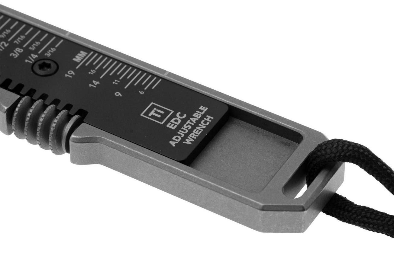 Big Idea Design Ti EDC Wrench EDC-WRENCH Stonewashed Titanium, verstelbare moersleutel