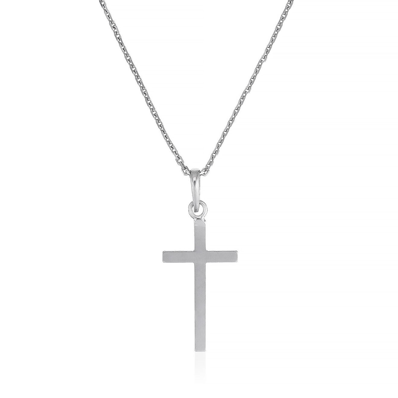 Instant d'Or Pendentif Croix Croyance or blanc