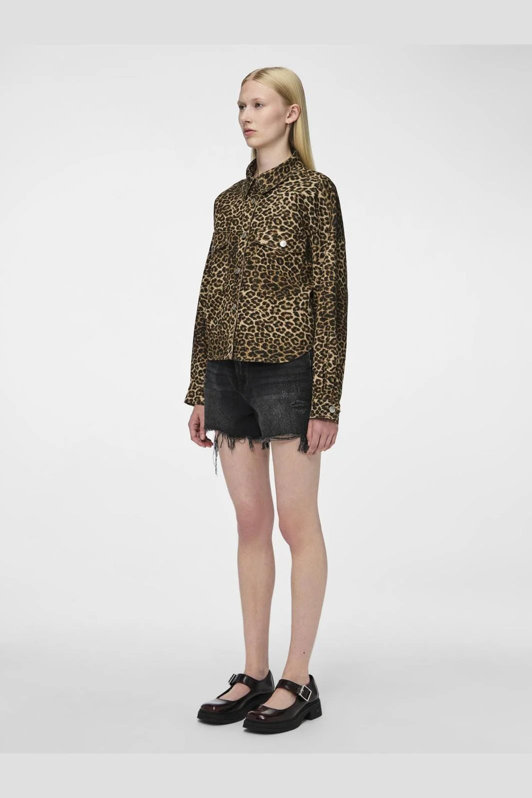 Pieces Pcastrid Ls Short Denim Shirt