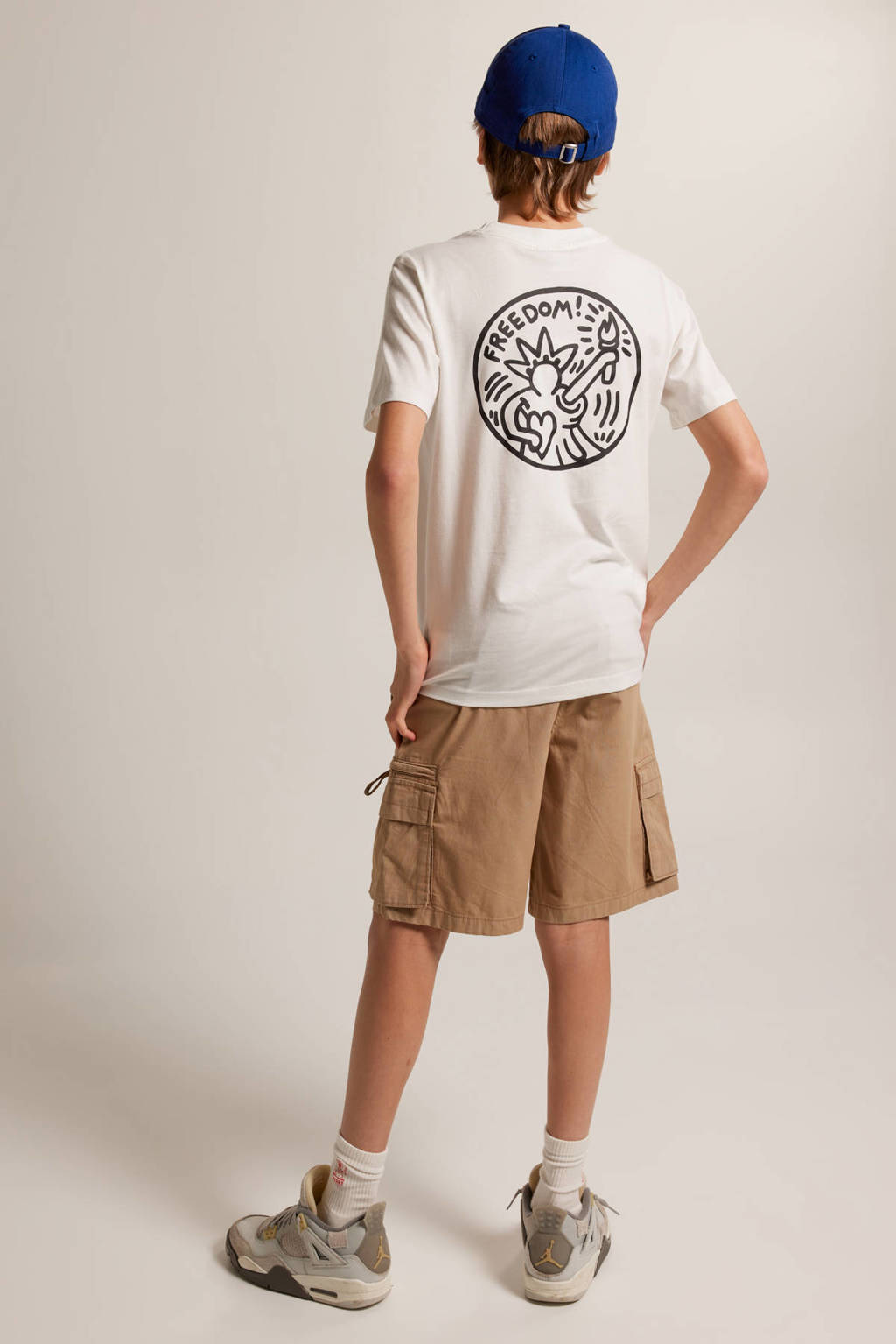 America Today T-shirt met backprint wit