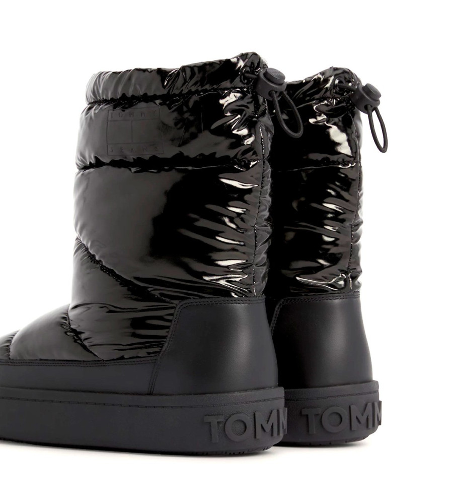 Botas Tommy Jeans acolchoadas em poliéster reciclado, pretas