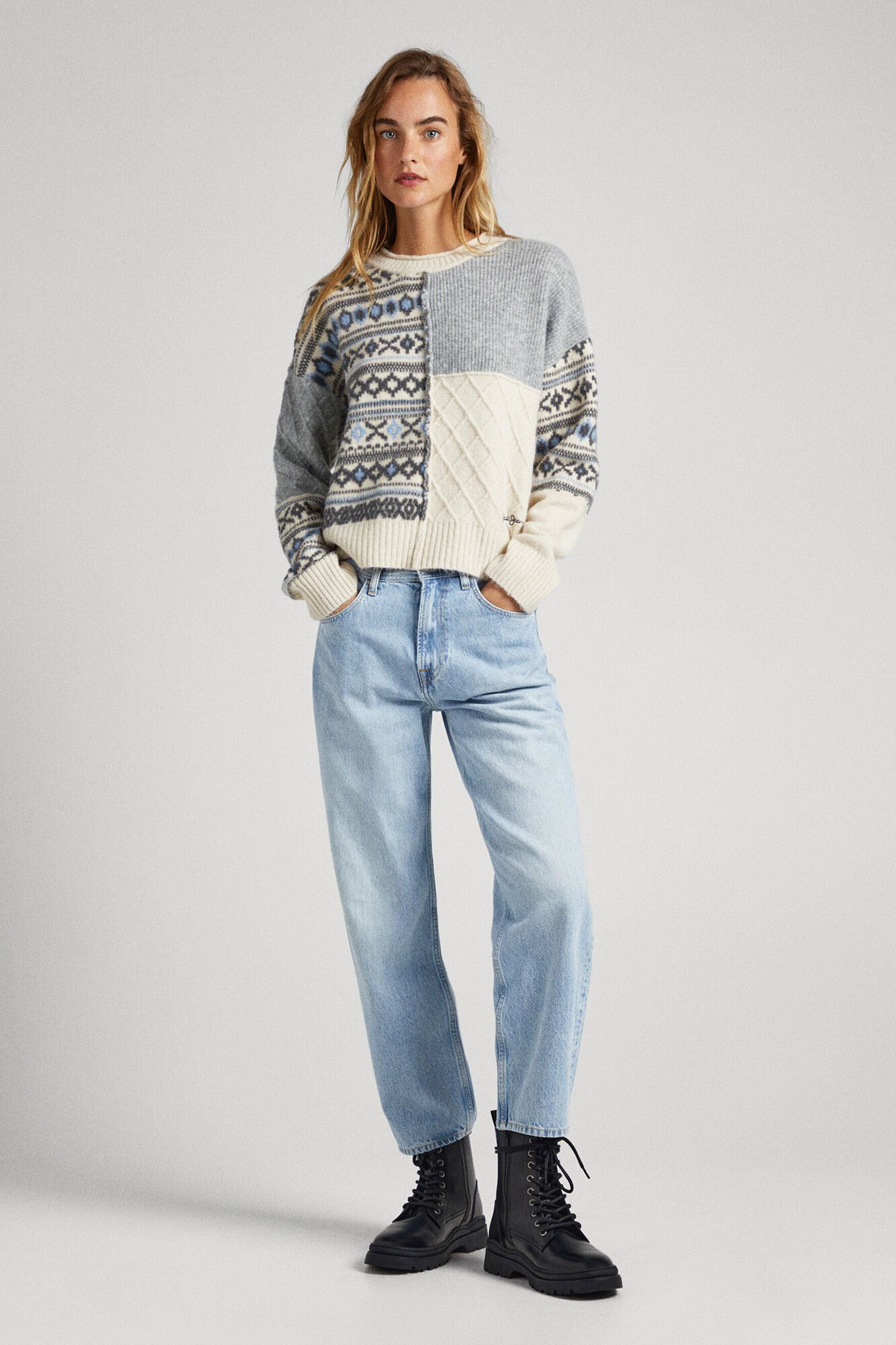 Jersey jacquard patchwork