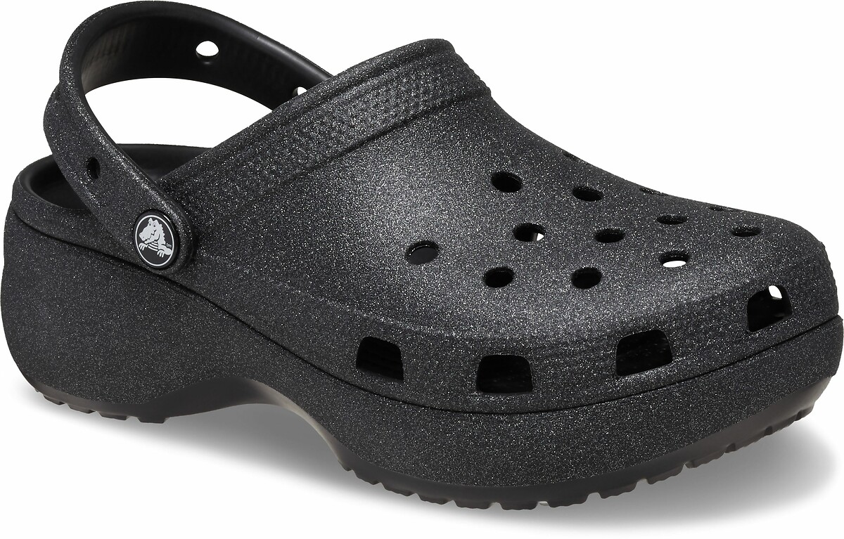Crocs<br>Tamancos plataforma clássicos com glitter