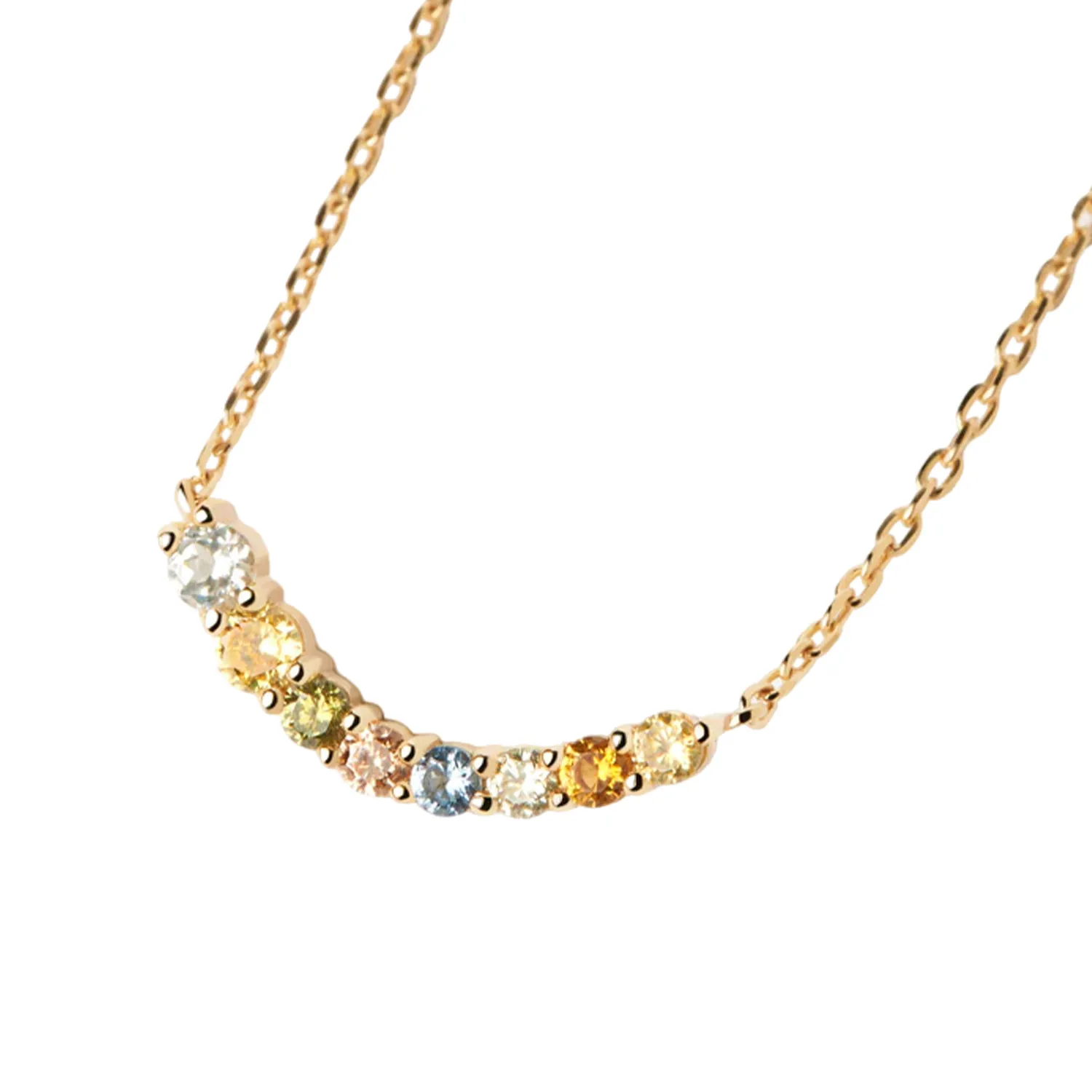 PDPAOLA Rainbow Halskæde 18 kt. Forgyldt Sølv CO01-859-U