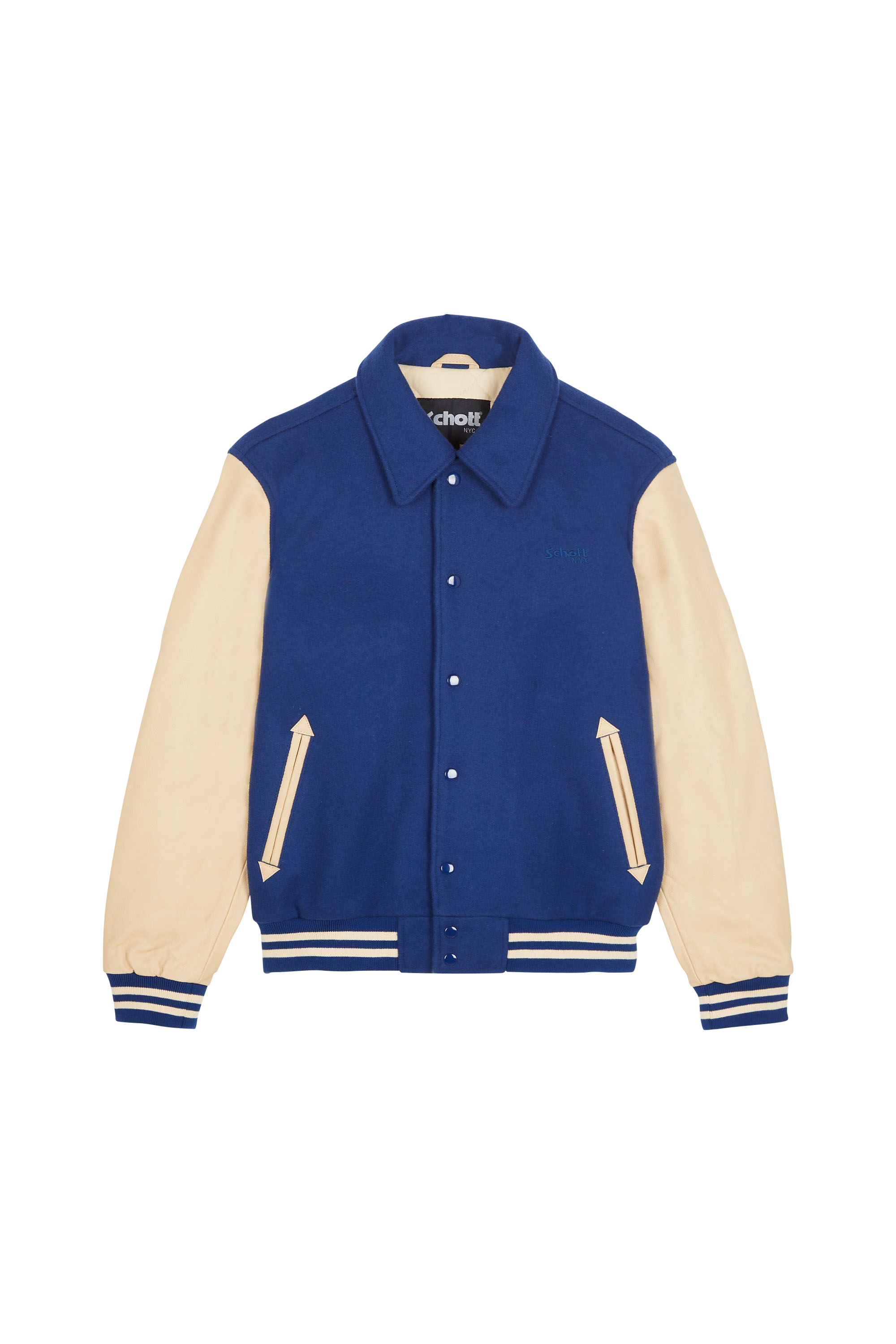 SCHOTT Bomber  LC8705COLLAR Bleu