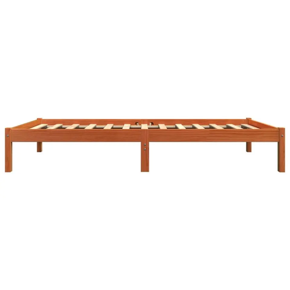 vidaXL - Bed frame zonder matras - Wasbruin - Massief grenenhout - 90x200 cm