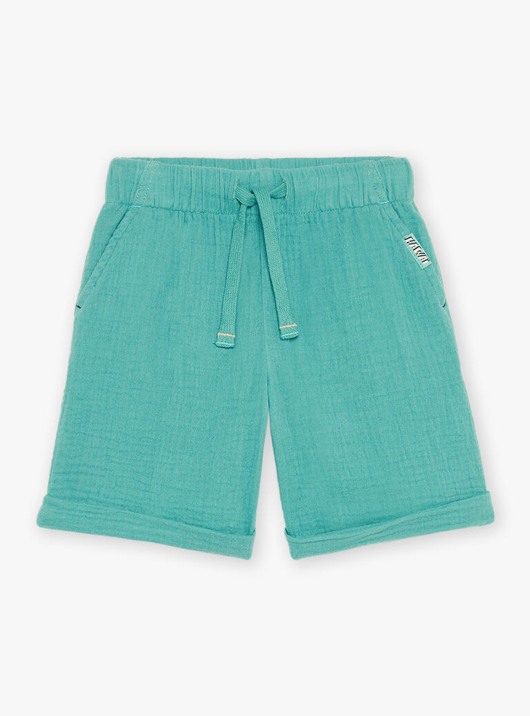 Short turquoise foncé en gaze de coton
