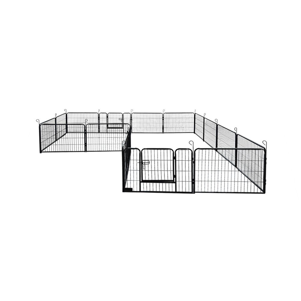 Home Deluxe - Puppy Playren BARKI - 80 x 60 cm, 16-delige set, kleur: zwart, inclusief deurslot, afgeronde hoeken en randen | Puppy Playground | Puppy Run
