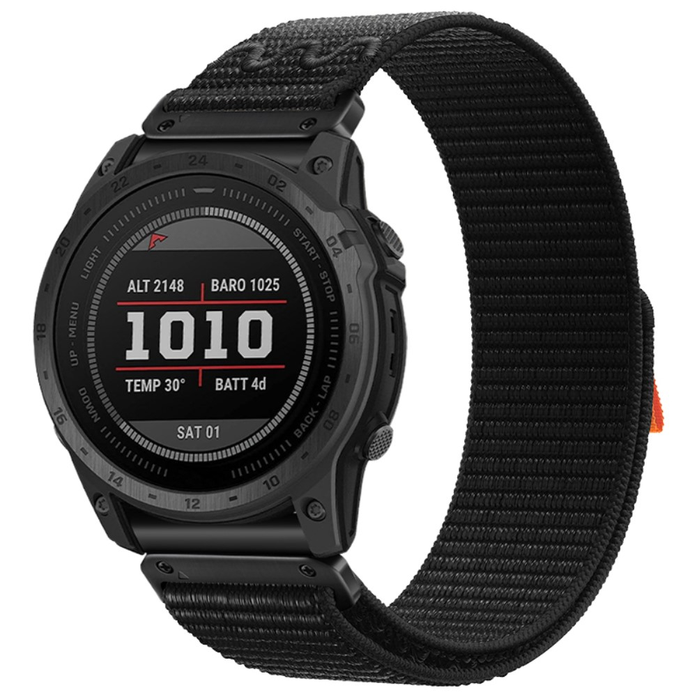 Garmin Fenix 5X Nylon Quickfit Armband (Gelenkumfang: 160-220 mm) - Schwarz / Orange