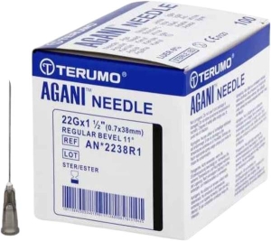 TERUMO Agani Einmalkanüle 22G 0.7 x 38 mm schwarz, 100 Stück
