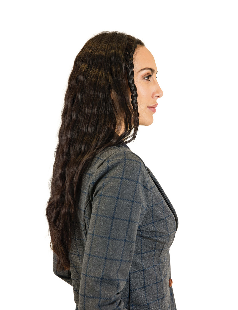 HBT ECLECTIC DENIM | CARREAUX SHIRLEY VESTE FEMME GRIS CHINÉ CARREAUX