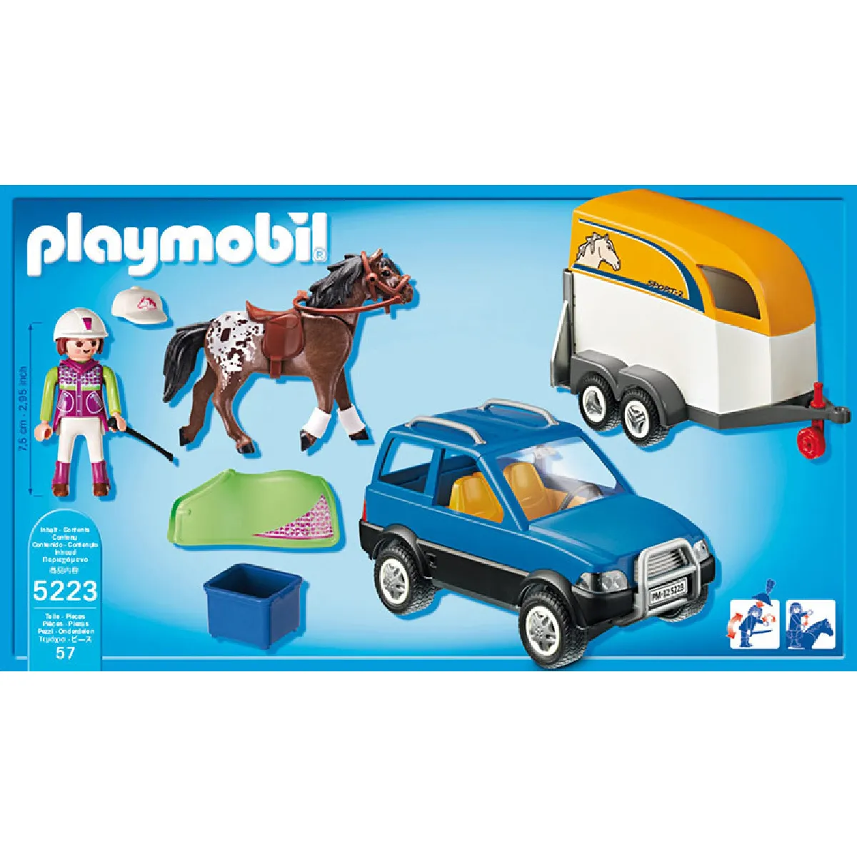 Playmobil® PLAYMOBIL 5223 Voiture avec remorque et cheval