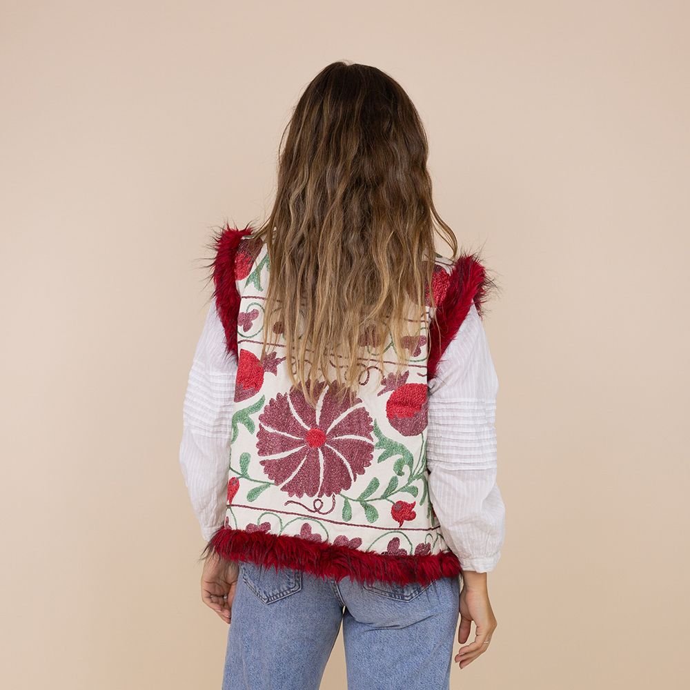 Suzani waistcoat Alsu rood