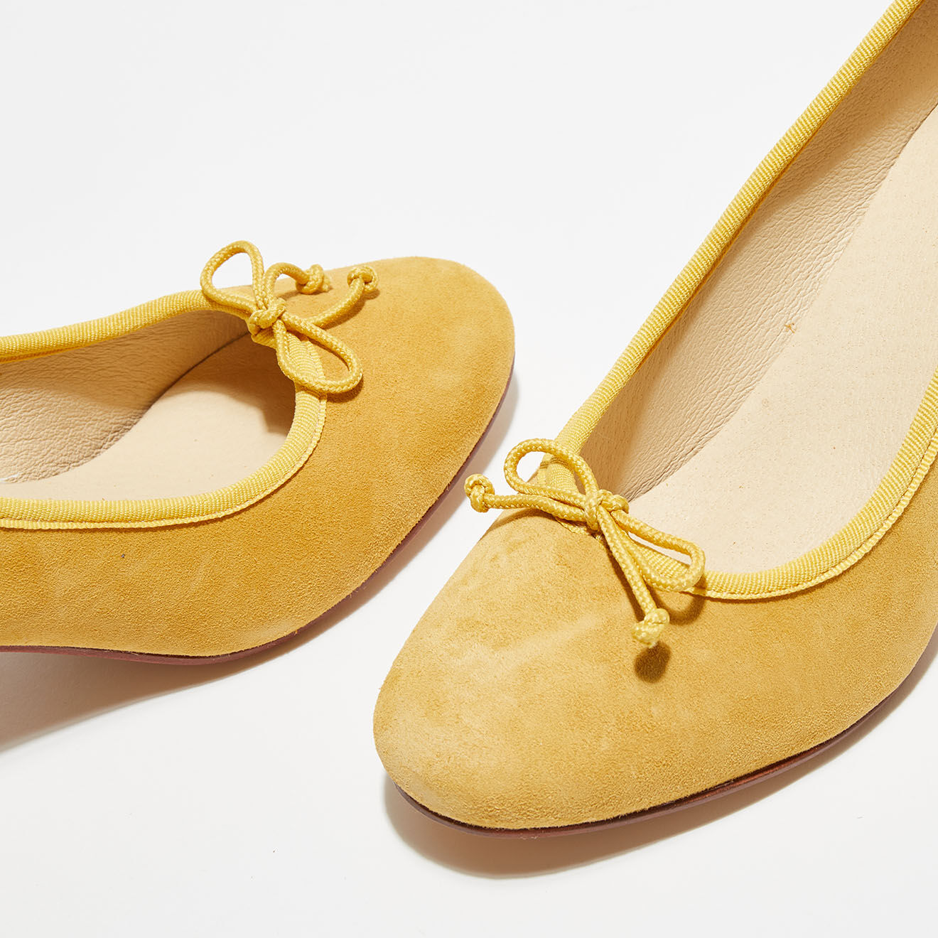 Quartier Latin Ballerines en Velours de Cuir Sophie soleil - Talon 6 cm