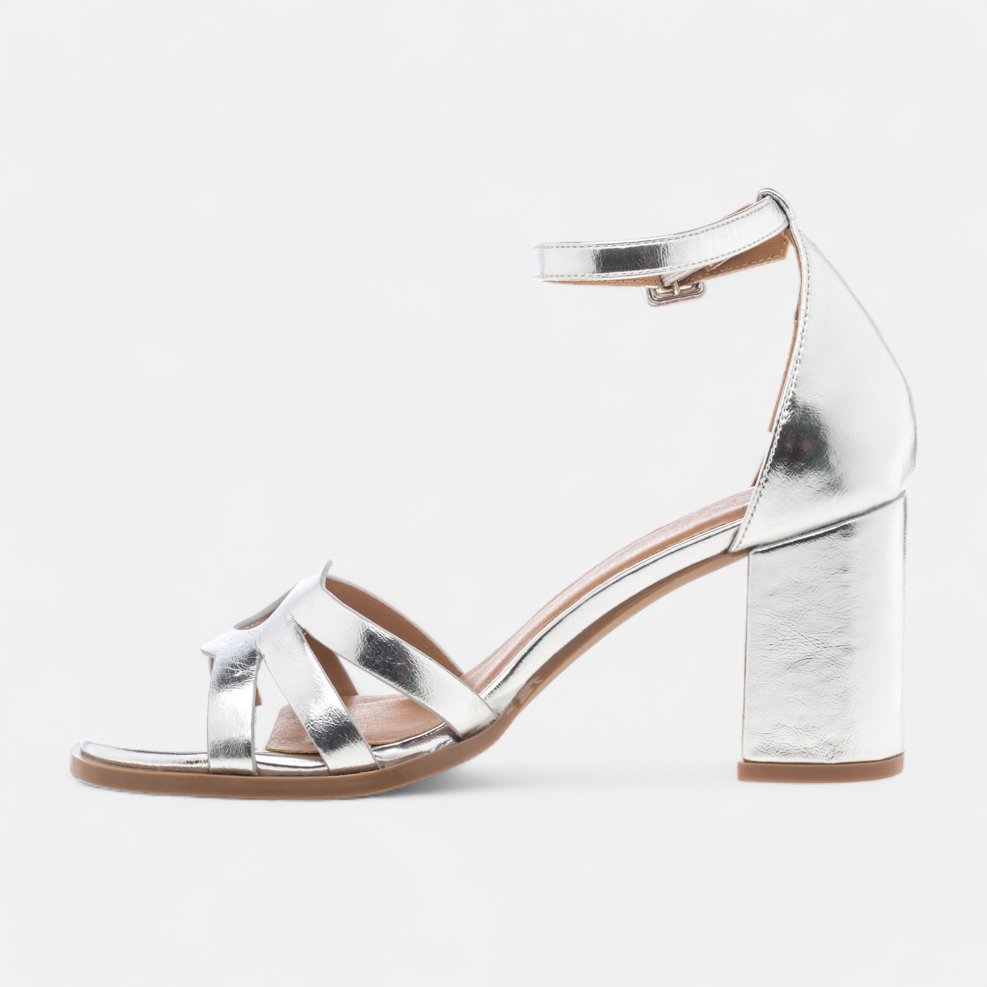 Nu-pieds à talon Femme argent