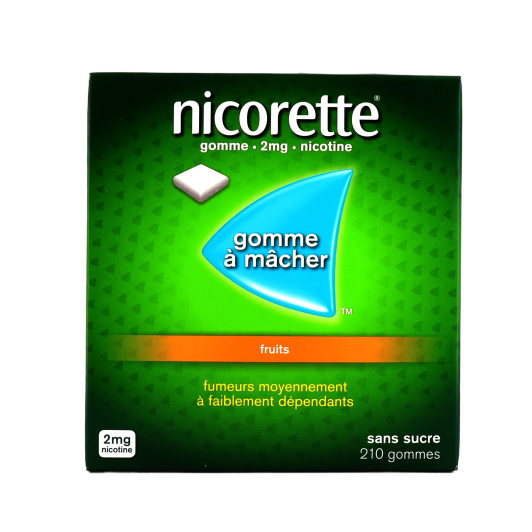 Nicorette gommes 2 mg sans sucre