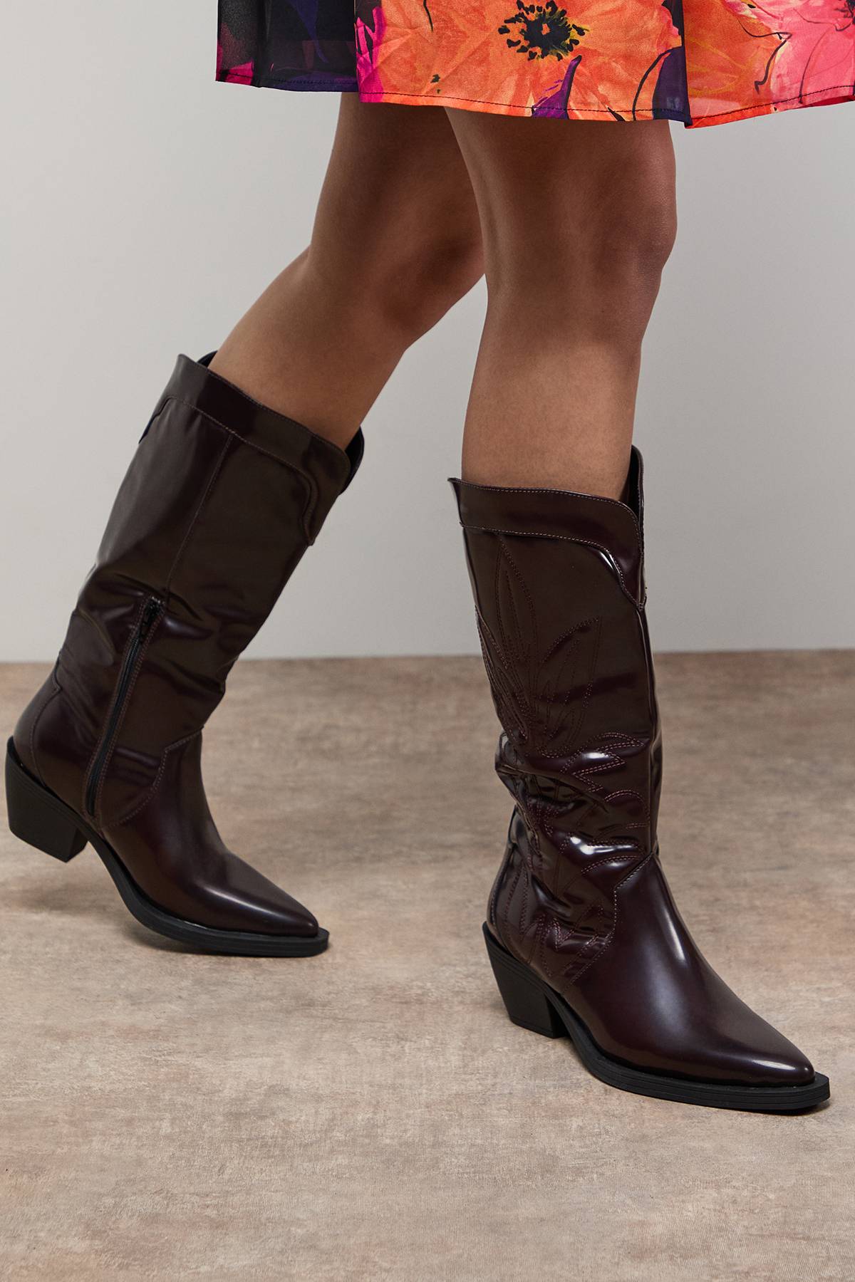 Oasis Bottes Western Louise en synthétiquecuir avec Détails de Couture