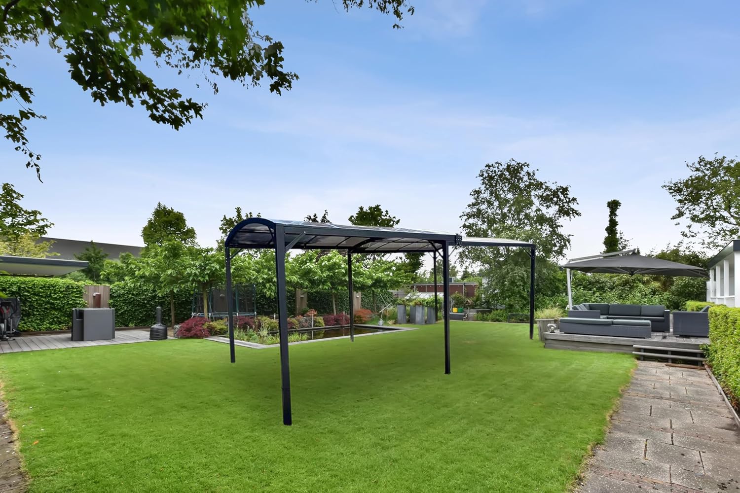 LECO - ausziehbare Jotta 4.0 Pergola 5,38 x 3 m mit Polycarbonat-Dach – anthrazit