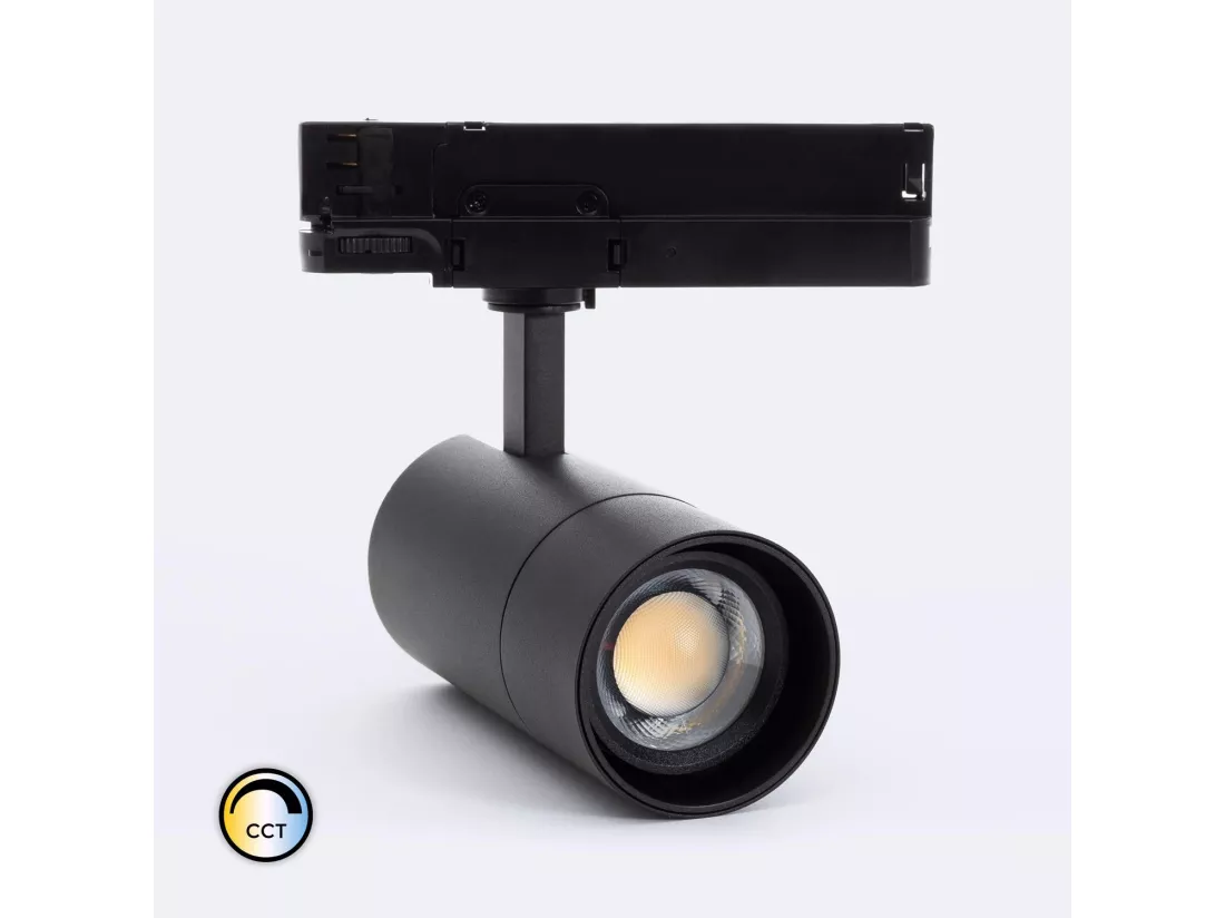 Spot LED sur Rail Triphasé 20W Wild CCT Multi-Angle 24-60º Noir