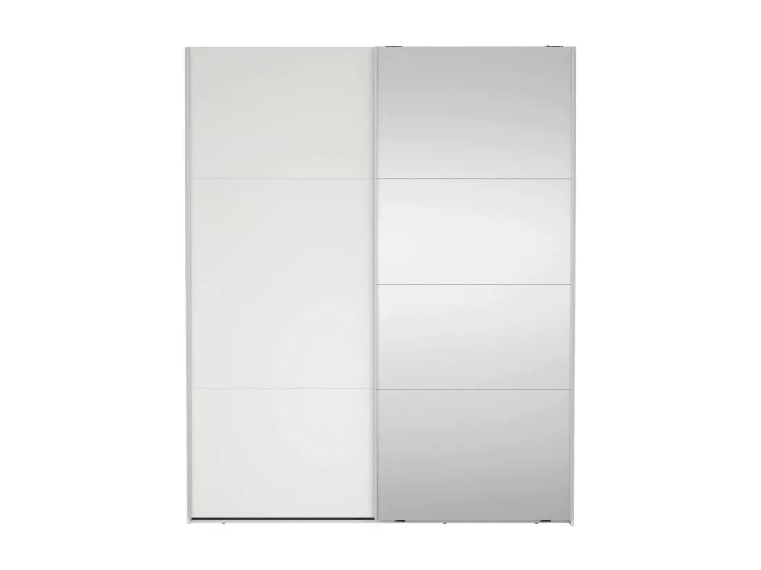 Garde-robe 2 portes Dprovede, Meubles de chambre, Penderie de plain-pied, Placard à vêtements, 179x65 h220 cm, Blanc et Transparent