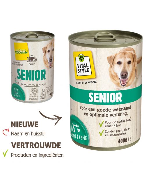 Vitalstyle Blik Vitaal Vlees Senior - Hondenvoer - 400 g