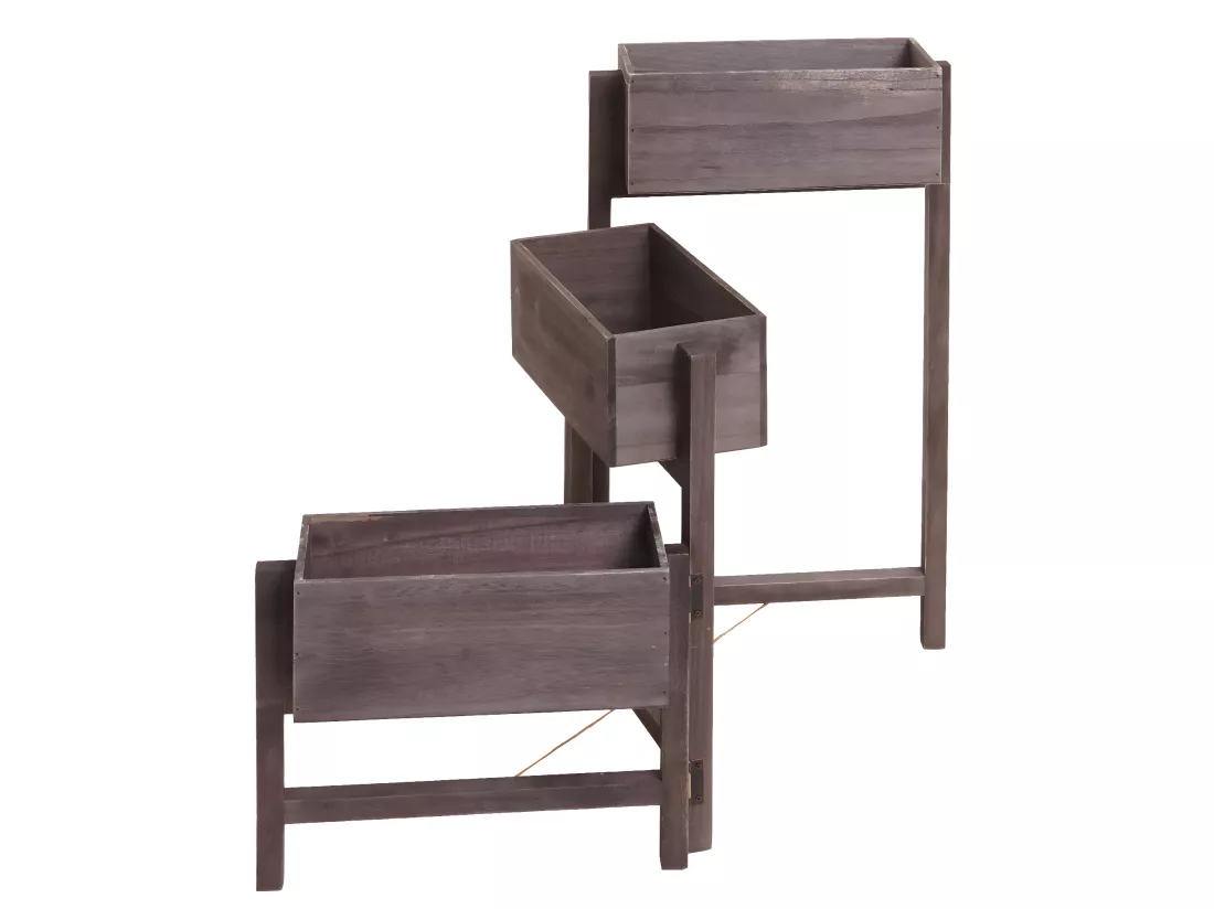 Étagère à plantes Étagère sur pied, gris-brun
