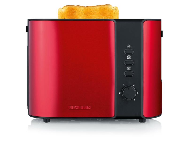 Severin Toaster AT 2217 Rot/Schwarz Klassischer Toaster, Rot/Schwarz
