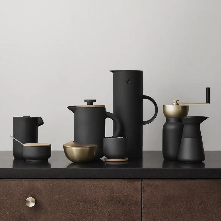 Stelton - Collar Kaffeemühle, Edelstahl / schwarz