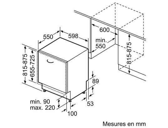 BOSCH - Lave vaisselle tout integrable 60 cm SMV26AX01F, Série 2, VarioSpeed Plus