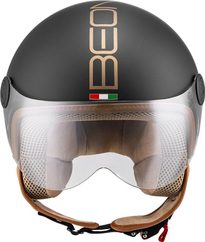 BEON Design Luxe - Jethelm - Mat Zwart - Scooterhelm - Geschikt voor Vespa en Brommer
