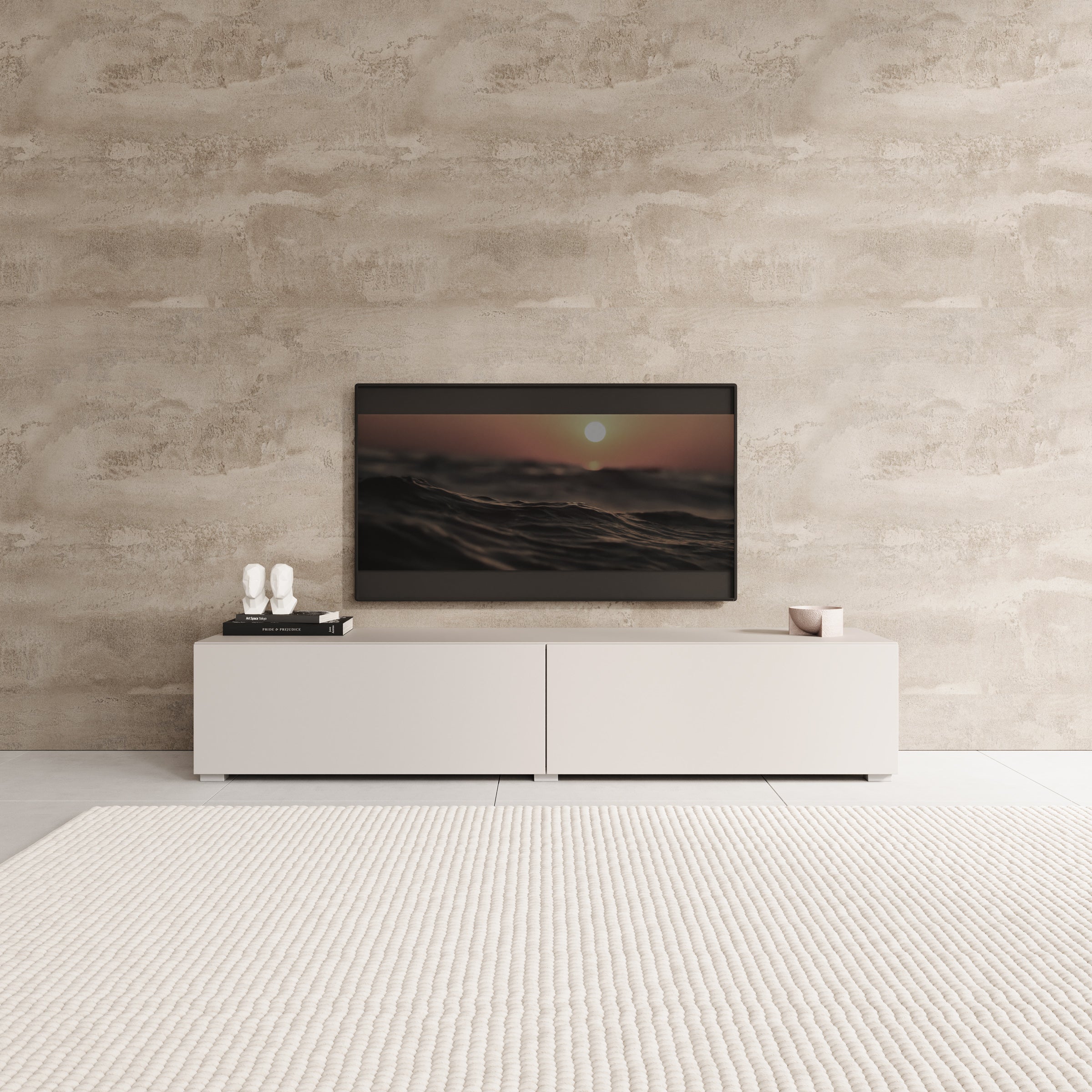 Palm - TV-Meubel - Beige - 160x40x30 cm