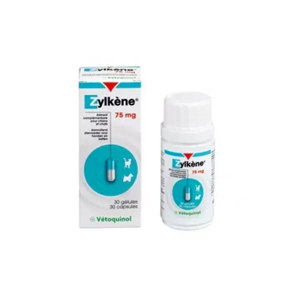 Vetoquinol Zylkene para Cães e Gatos 75mg 30 cápsulas