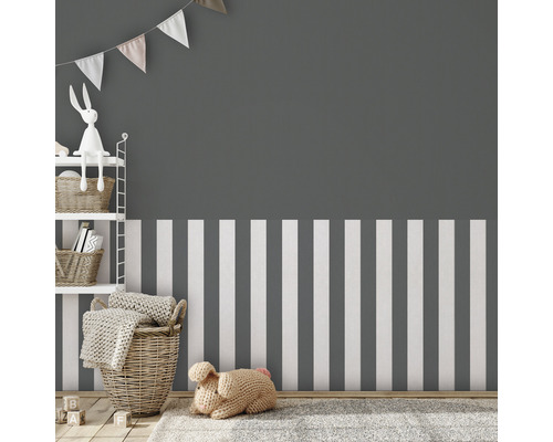 Vliesbehang 82259 Kids Walls strepen antraciet wit