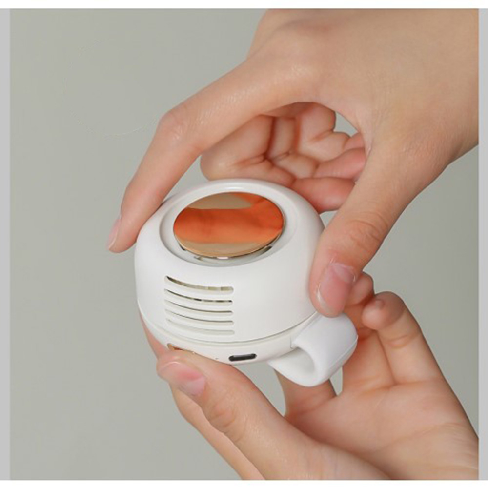900mAh Mini USB Hand Ventilator Wiederaufladbarer Lüfter mit Gürtelclip - Grün