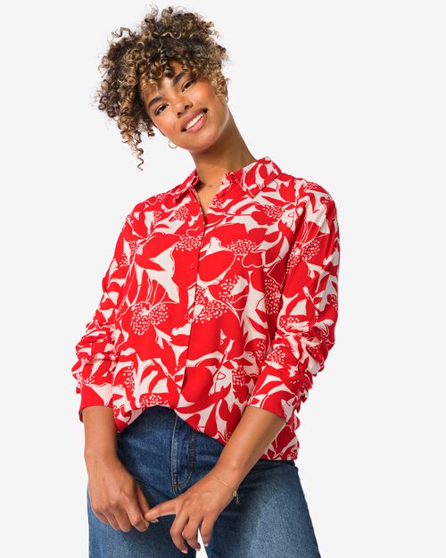 Chemisier pour femmes Bobbie fleurs rouge
