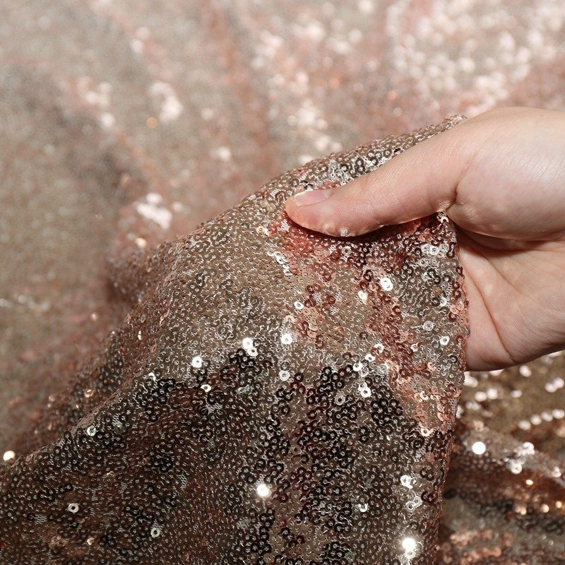 (120x180cm) Glitzer Tischdecke Party Dekoration Pailletten Tisch Tuch - Roségold