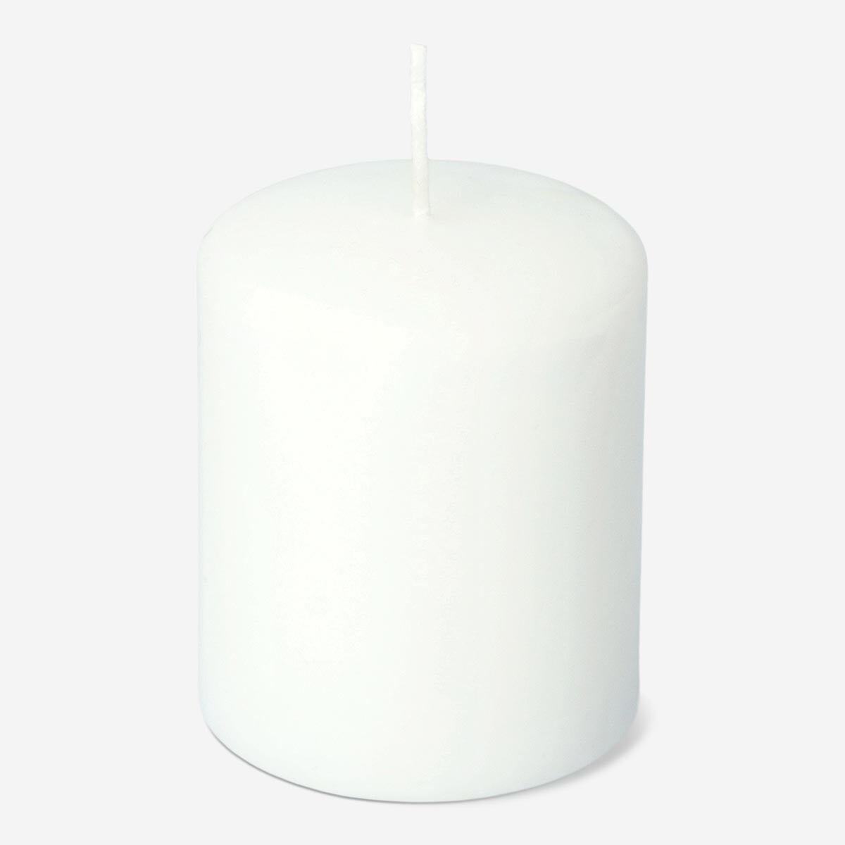 Hvidt rustikt bloklys - 8 cm