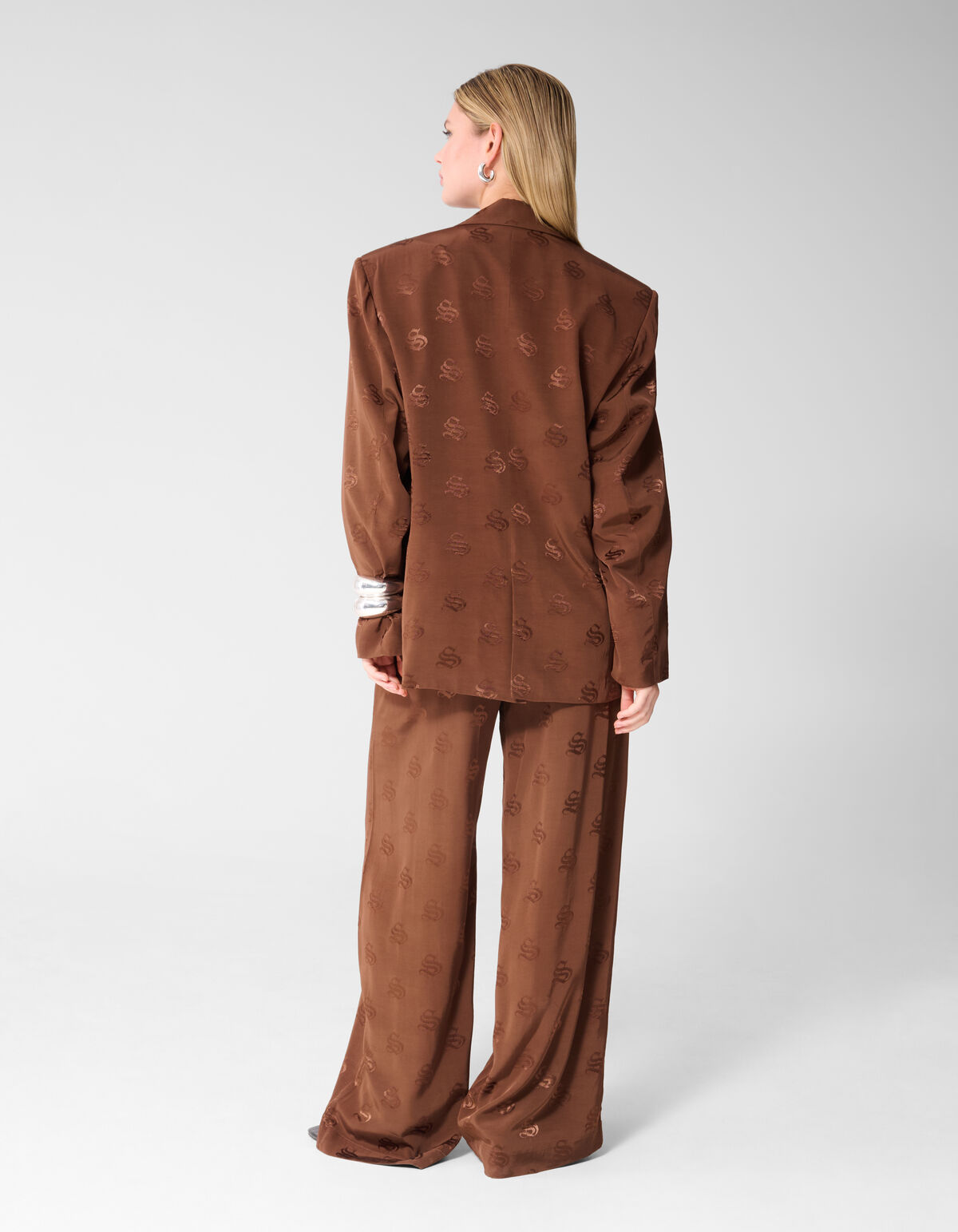 Jacquard Blazer Bruin