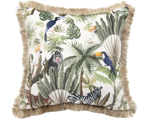 Decoratief kussen Velvet Jungle beigegroen 45x45 cm
